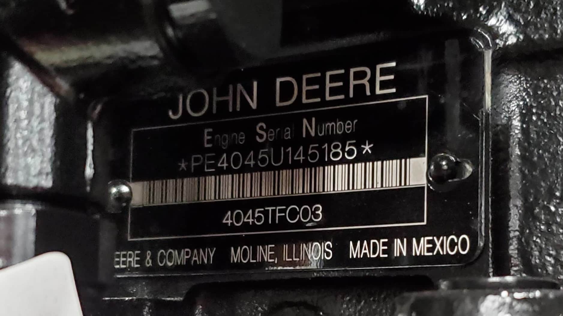 John Deere serial plate