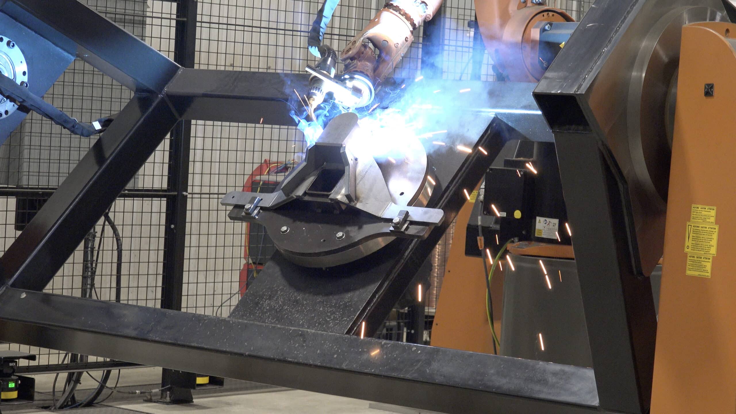 trackless vehicles robotic welder at work