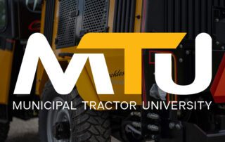 Municipal Tractor University logo overlayed over an image of the Trackless MT